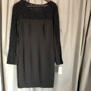 Black lace sleeve cocktail dress